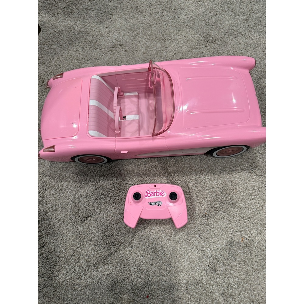 Barbie Hot Wheels RC Corvette C1‎ Pink Convertible Remote Car 2022 works great
